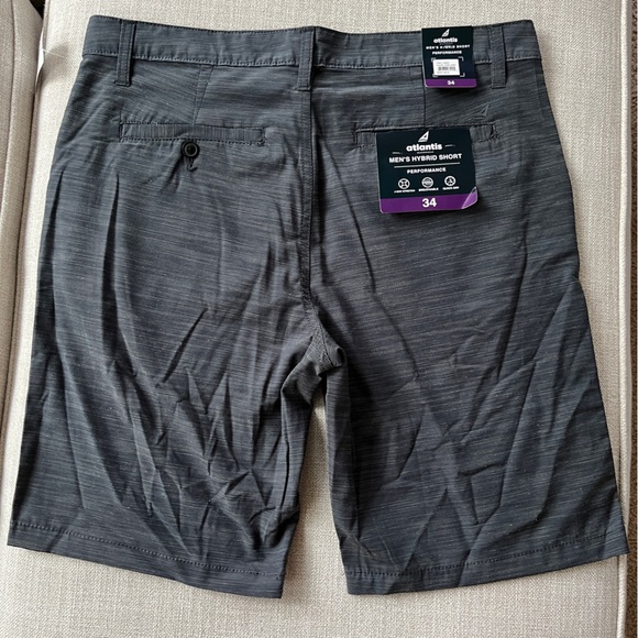 NWT-Men’s Atlantis Hybrid Performance Quick Dry Stretch Steel Grey Short (Sz 34) - Picture 5 of 5